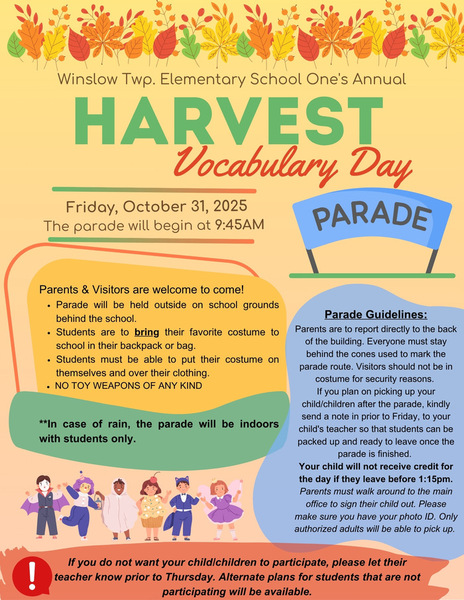 Harvest Vocabulary Day Parade 2025